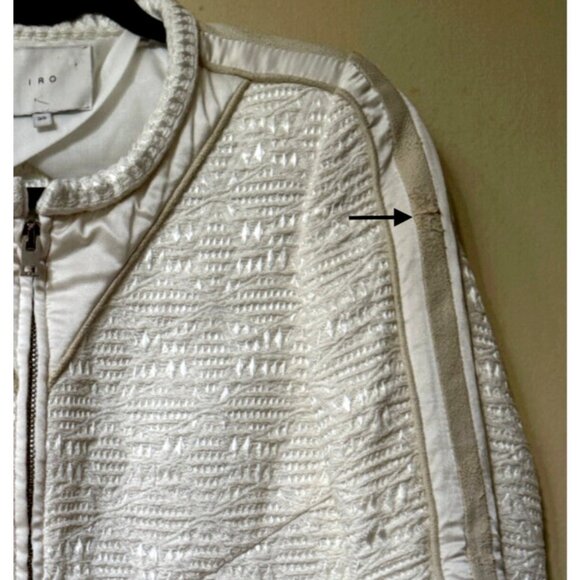 IRO Womens Felicity Jacket Ivory Size 8 ASO Kendall Jenner Silk Rocker Moto Edgy - Picture 6 of 16
